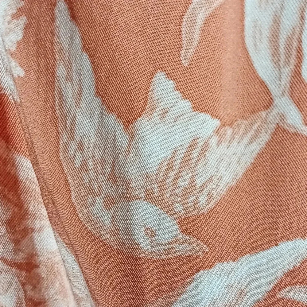 H&M floral cottagecore smocked tie detail halter apricot tropical maxi large - Picture 10 of 12